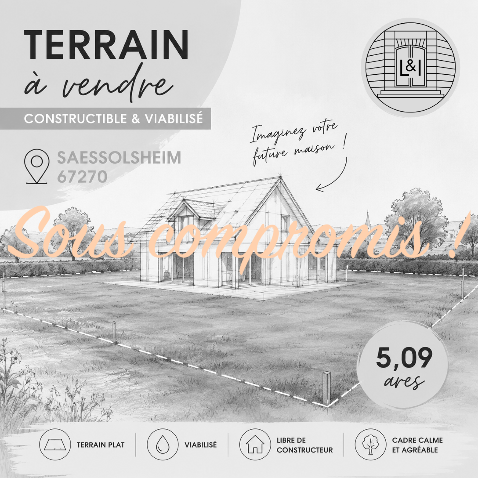 saessolsheim (67270) saessolsheim - terrain à bâtir viabilisé - 5,09 ares · 79 000 €